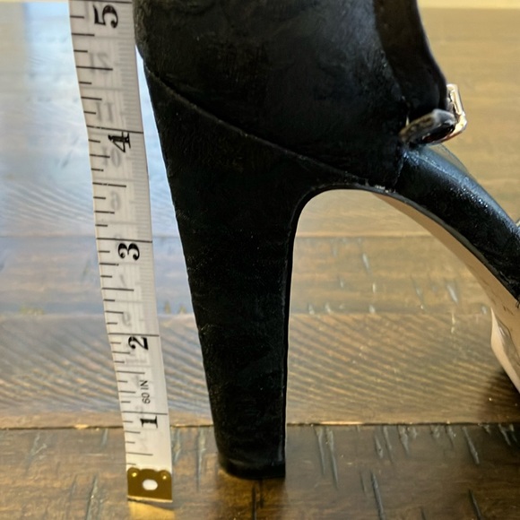 White House Black Market | Women's Black Lace Heels - Picture 13 of 14